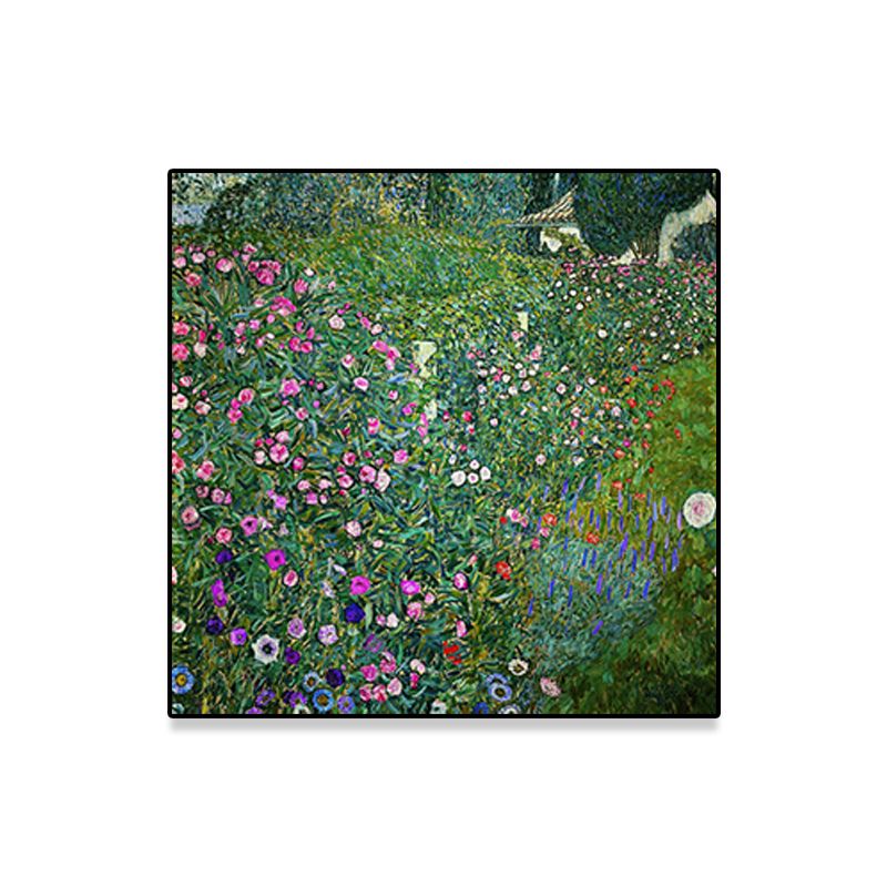 Green Botanical and Flower Canvas Country Style Textured Wall Art Print for Playroom