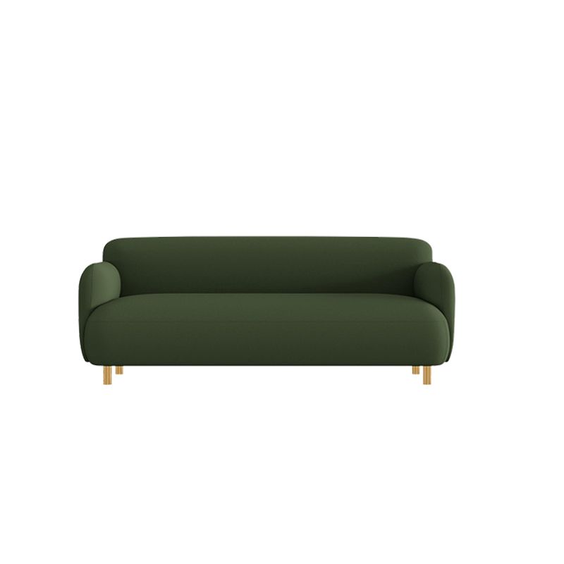 Faux Leather Sofa 27.55" H Recessed Arm Sofa for Living Room