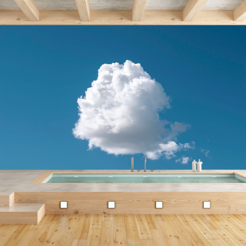 Modern Beautiful Scenery of Blue Sky Mural Wallpaper Stain-Proof Decorating Wall Art