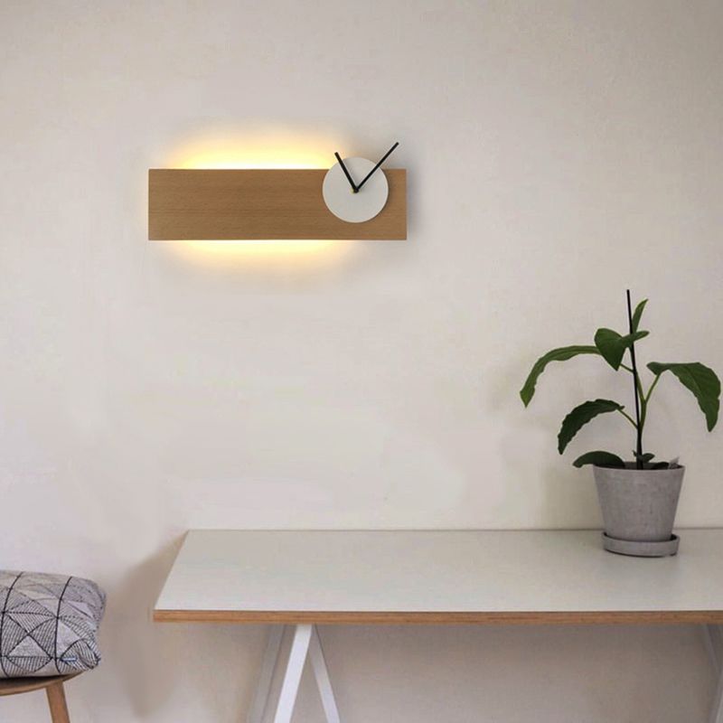 Lampe murale en bois de style contemporain Simplicité Géométrique Simplicité Murne Lumière pour la chambre