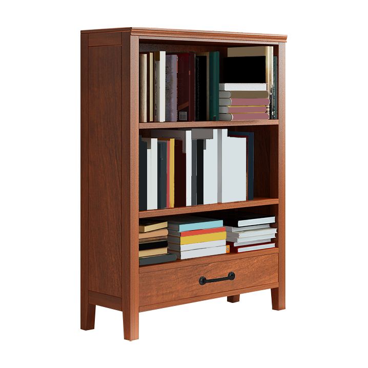 Contemporary Standard Bookcase Closed Back Wooden Bookshelf with Shelves