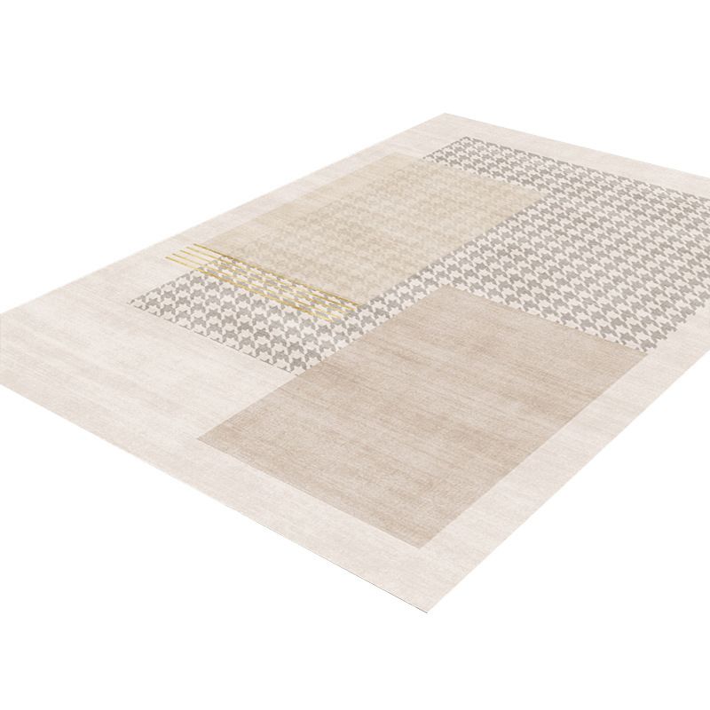 Green Casual Rug Polyester Irregular Color Block Rug Washable Rug for Living Room