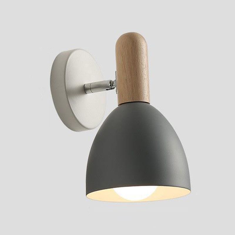 Nordic Style Metal Wall Light Bell Shape Adjustable Wall Lamp for Bedroom