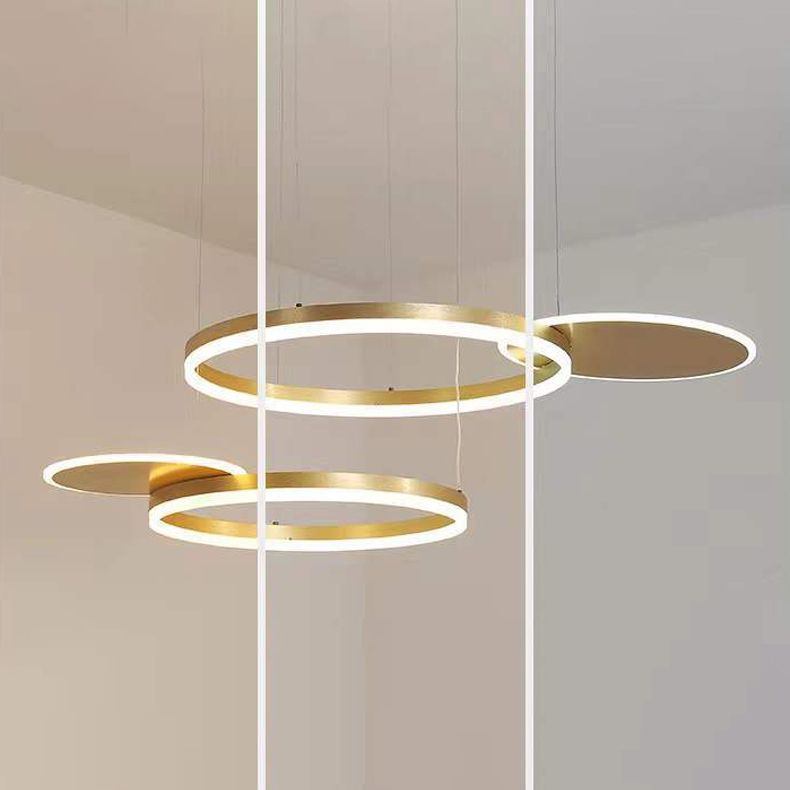 Modern Chandelier Light Fixtures 5-Light Hanging Pendant Lamps with White Acrylic Shade