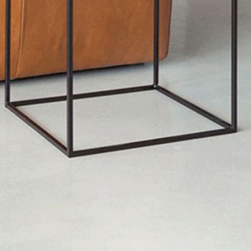 Mid-Century 15.7-inch Wide Iron End Table Frame Square Simple Side Table