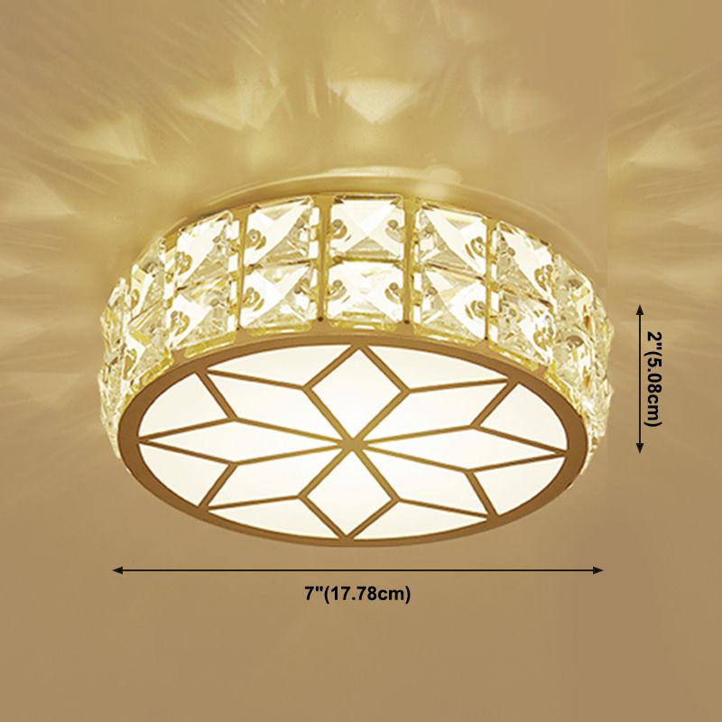 Geometric Ceiling Lamp Modern Iron 1 Light Flush Mount with Hole 2-3.5'' Dia for Aisle