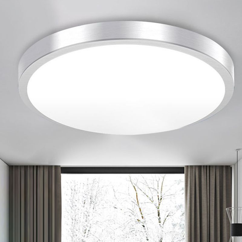 Plafonnier circulaire Simplicity en métal LED pour chambre à coucher, luminaire encastré en chrome