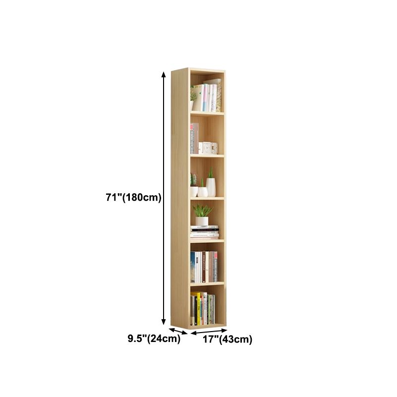 Scandinavian Pine Standard Bookshelf Vertical Closed Back Bookshelf for Living Room