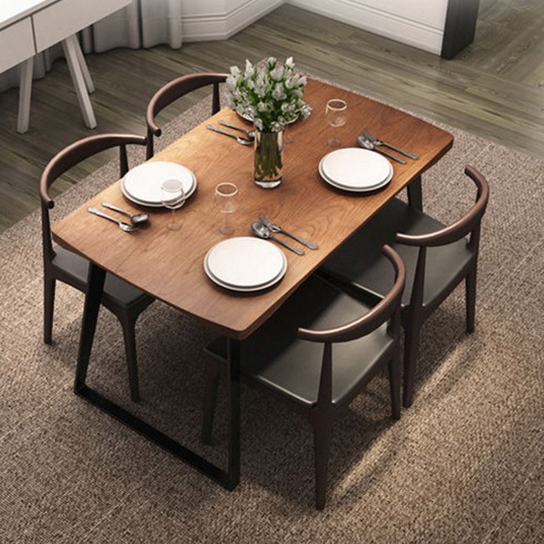 Rectangle Dining Table Pine Solid Wood Dining Table with Sled Base