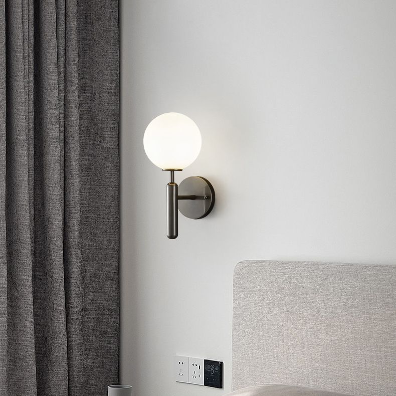 Modern 1 Light Wall Lamp Glass Wall Vanity Lights for Powder Room