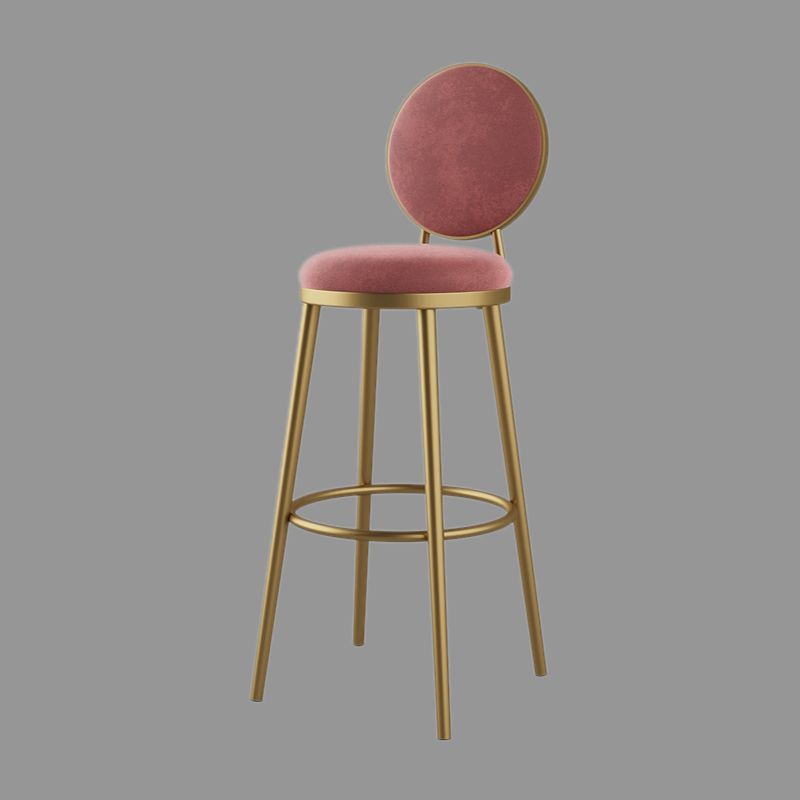 Nordic Design Upholstered Bar Stools for Home Luxury Low Back Round Stools