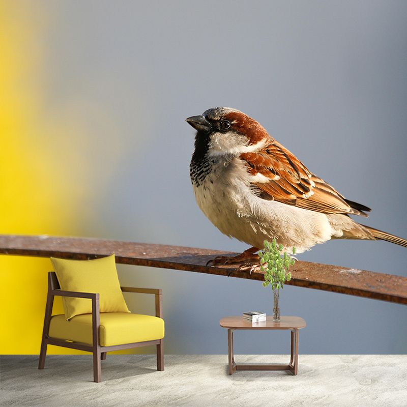 Sparrow Contemporary Mural Wallpaper Mildew Resistant Wall Decor for Accent Wall