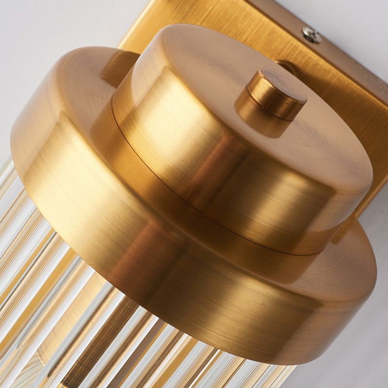Crystal Cylinder Shape Wall Lighting Modern Style 2 Lights Wall Light Sconce