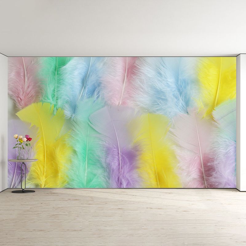 Beautiful Feather Mural Wallpaper Mildew Resistant Children's Room Mural Wall Art