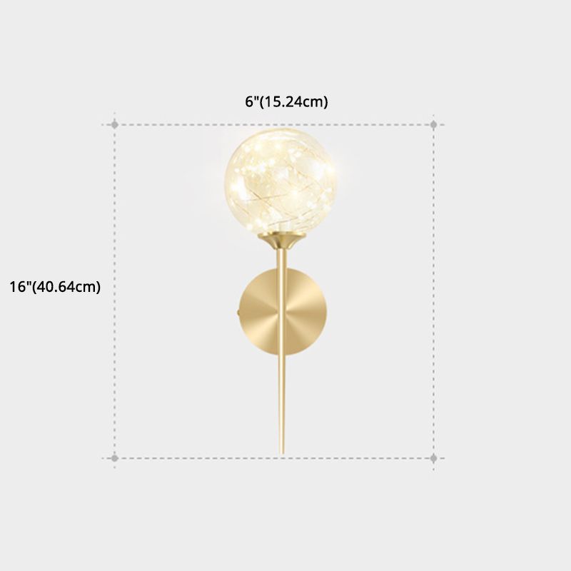 Creative Indoor Decoration Wall Light Up Light Star Wall Sconce in Pure Glass Ball Shade