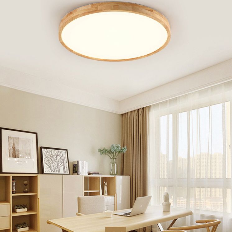 Lámpara de techo empotrada moderna, lámpara empotrada de madera