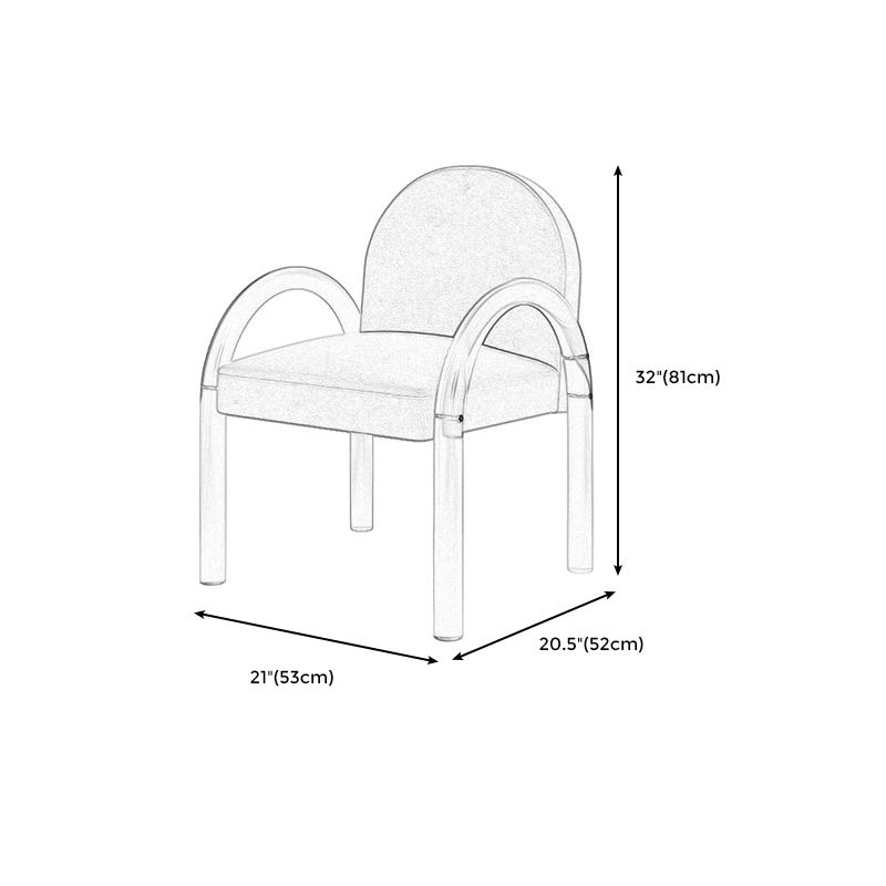 Basic Four Leg Tight Back Solid Color Accent Chair Set for Living Room