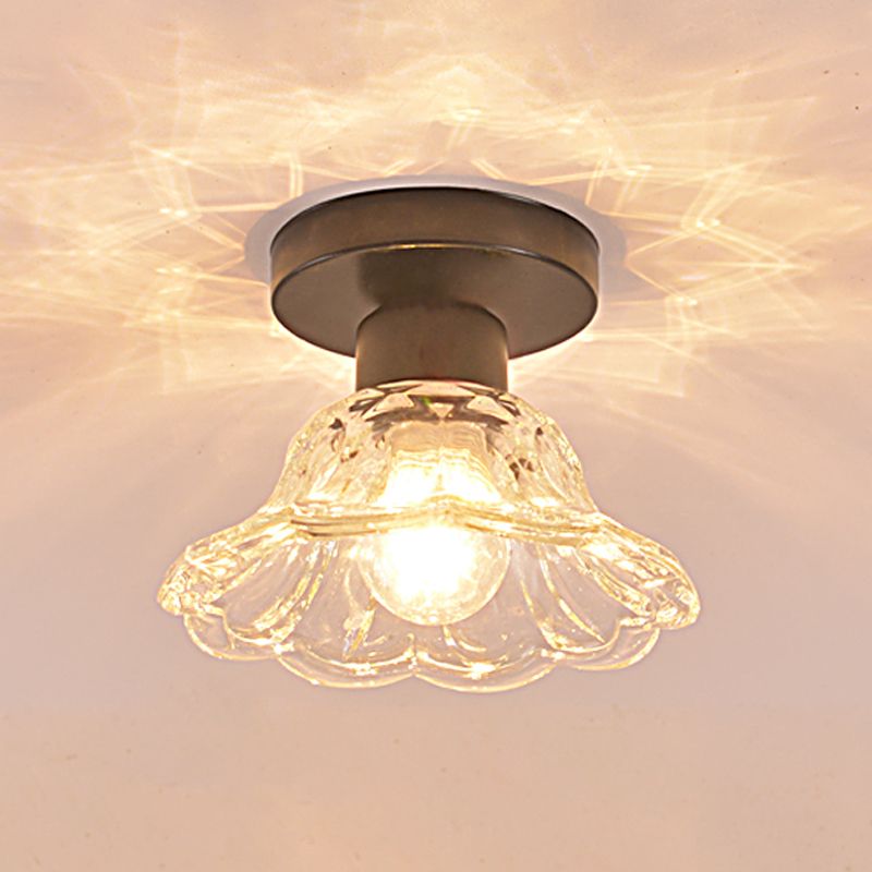 Glass Geometric Flush Mount Lights Modern Style 1 Light Flush Mount Lamp