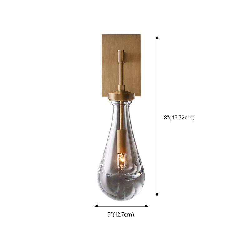 Unique Shape Crystal Wall Light Modern Style 1 Light Wall Light Sconce in Brass
