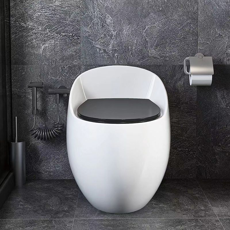 Modern Skirted One Piece Toilet Floor Mounted Flush Toilet with Toilet Seat