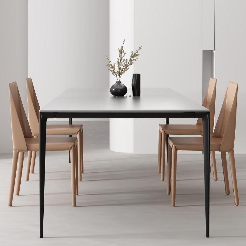 Designer Style 1/2/4/5 Pieces Dining Set Sintered Stone Dining Table with Leather Chairs