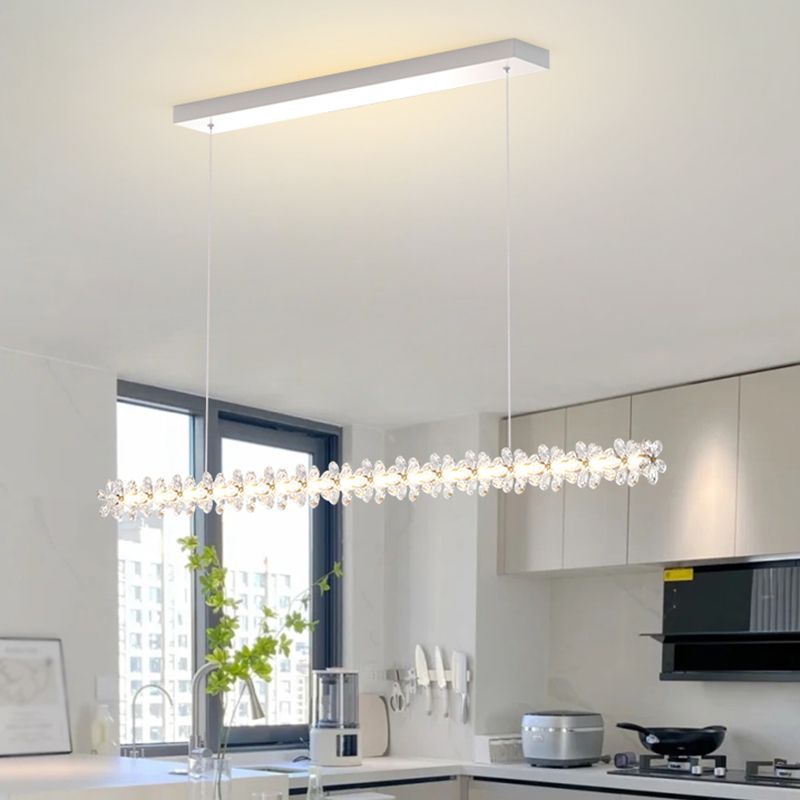 Modern Style Island Lamp LED Island Hanging Light with Crystal for Bedroom