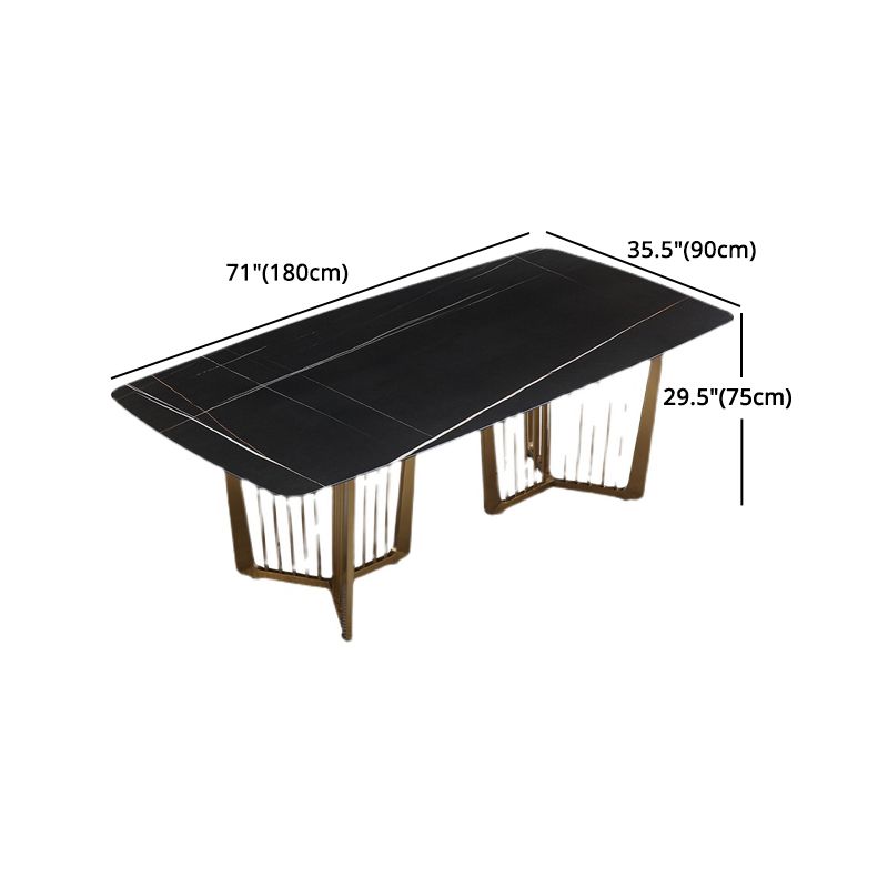 1/4/5/7 Pieces Modern Furniture Black Rectangle Stone Top Dining Room Set