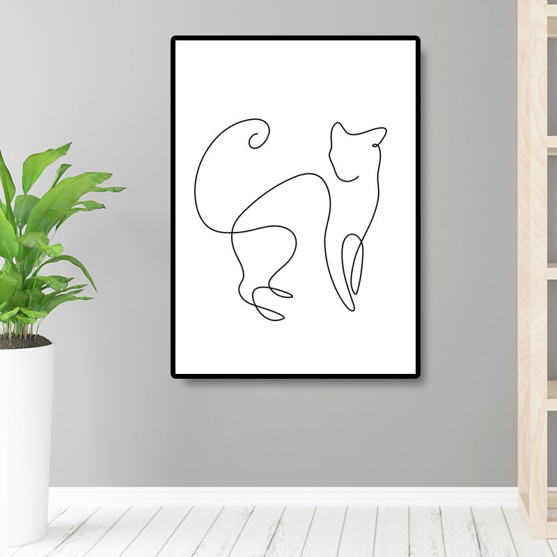 Well-Behaved Cat Wall Decor for Girls Bedroom in White, Multiple Sizes Available
