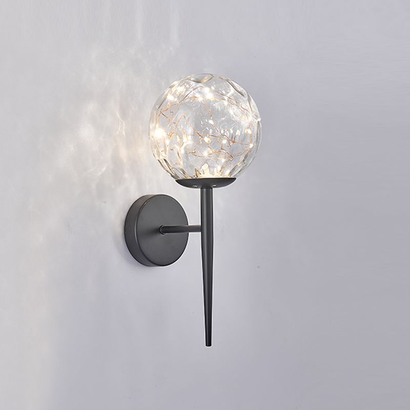 Modern Style Sphere Sconce Light Fixtures Glass 1 Light Wall Mounted Lighting