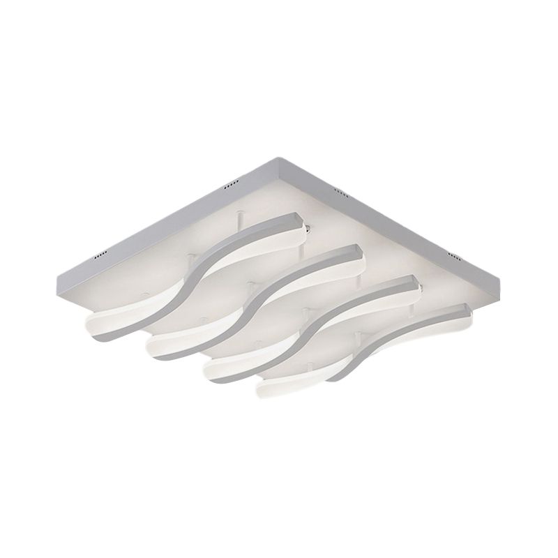 Wavy Flushmount Verlichting Modernisme Acryl LED 21.5 "/26" Breed Woonkamer Plafond Flush Licht in Warm/Wit Licht