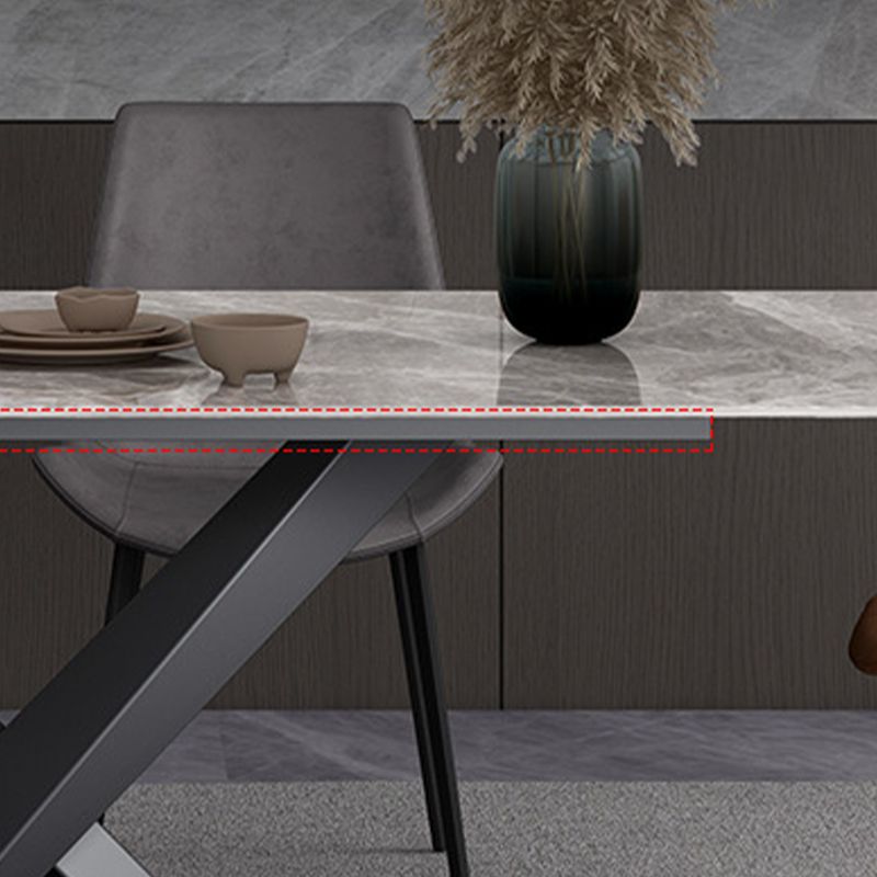 Contemporary 1/4/5/7 Pieces Dining Set Gray Sintered Stone Dining Table for Home Use