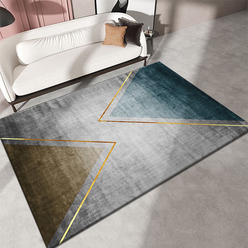 Zwarte woonkamer Tapijt geometrisch patroon Modern gebied tapijt polyester niet-slip achterste tapijt tapijt