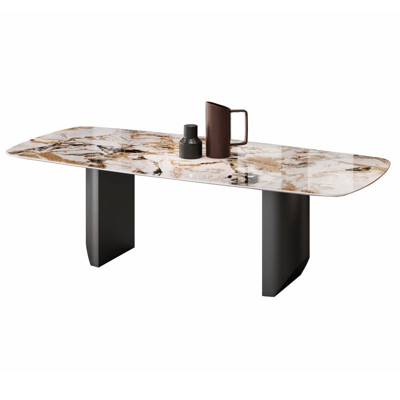 Contemporary Sintered Stone Table Rectangle Table Set 1/3/4/5 Pieces Dining Set