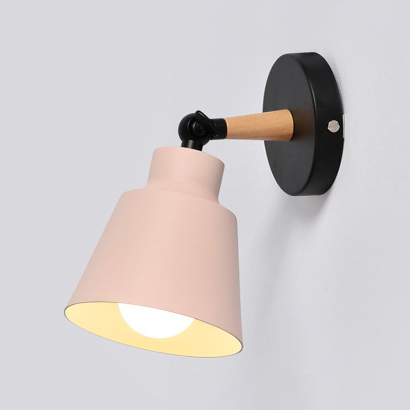 Contemporary Wood Wall Light Macaron Lighting for Living Room