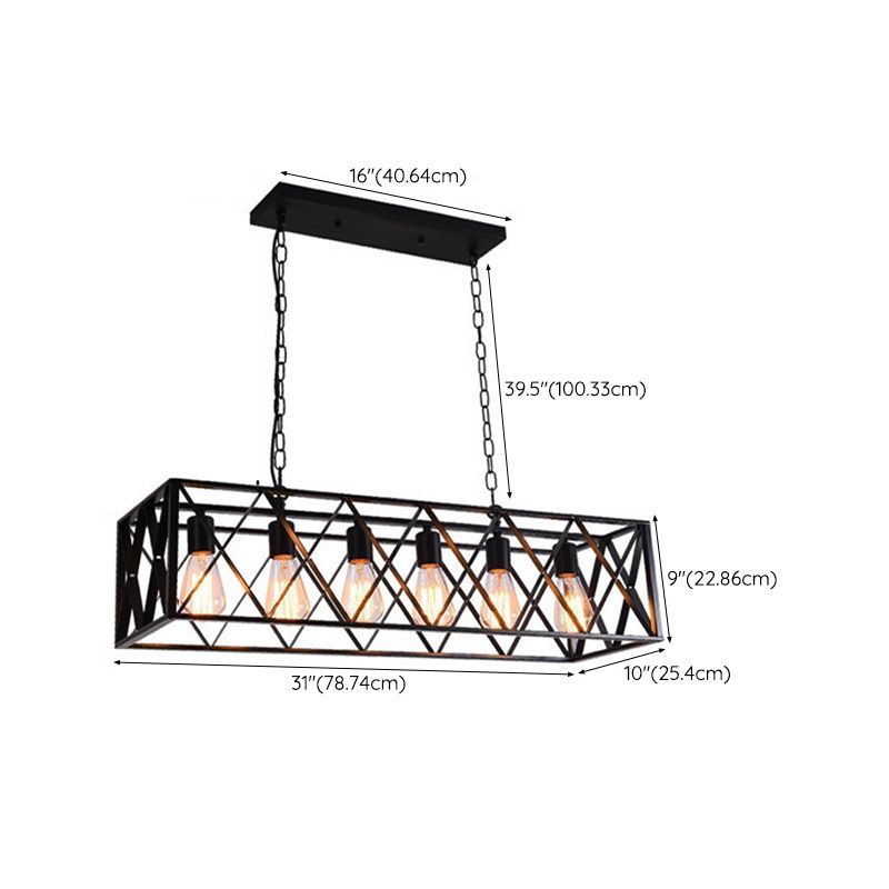 Industrial Island Light Black Pendant Lighting Fixture for Dining Room