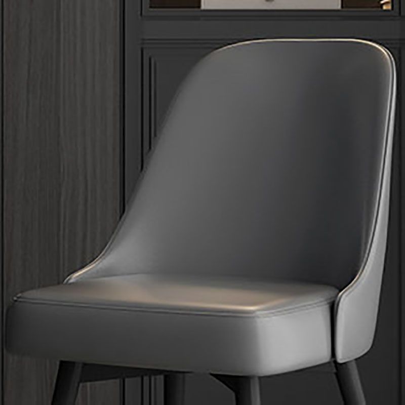 Chaises de salle à manger sans bras à dossier solide de style nordique, chaises de salle à manger en Faux cuir