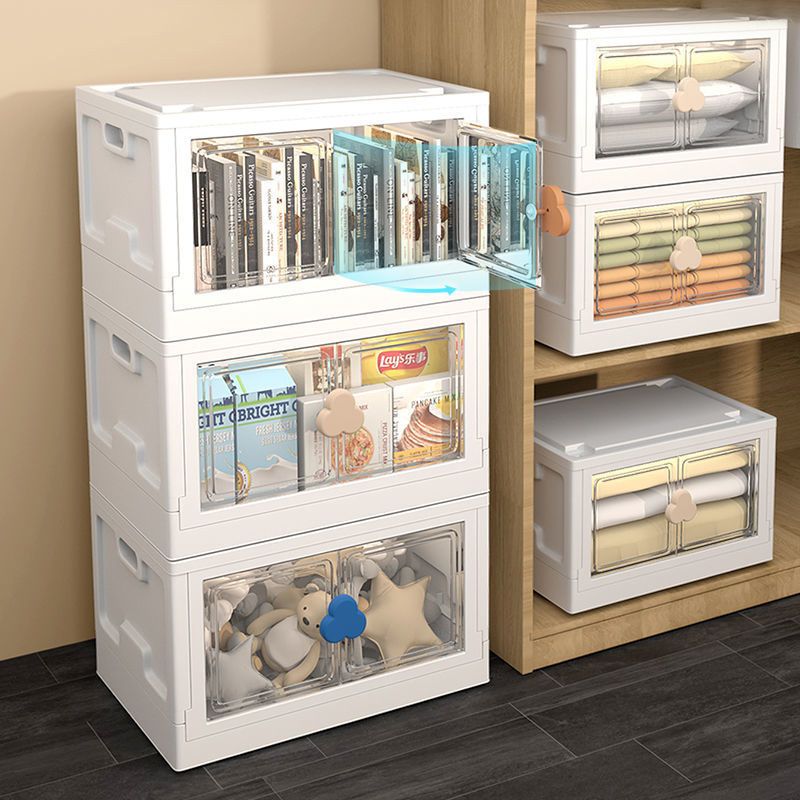 Contemporary Hinged Storage Cabinet Plastic Wardrobe Armoire