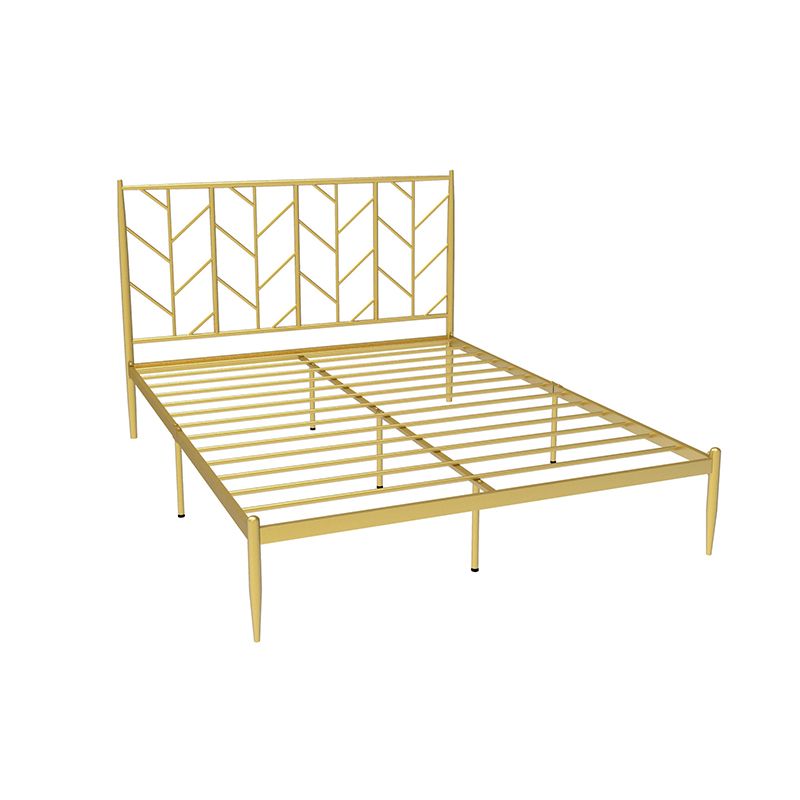 Glam Open-Frame Bed with Iron Rectangle Headboard and Legs Bed