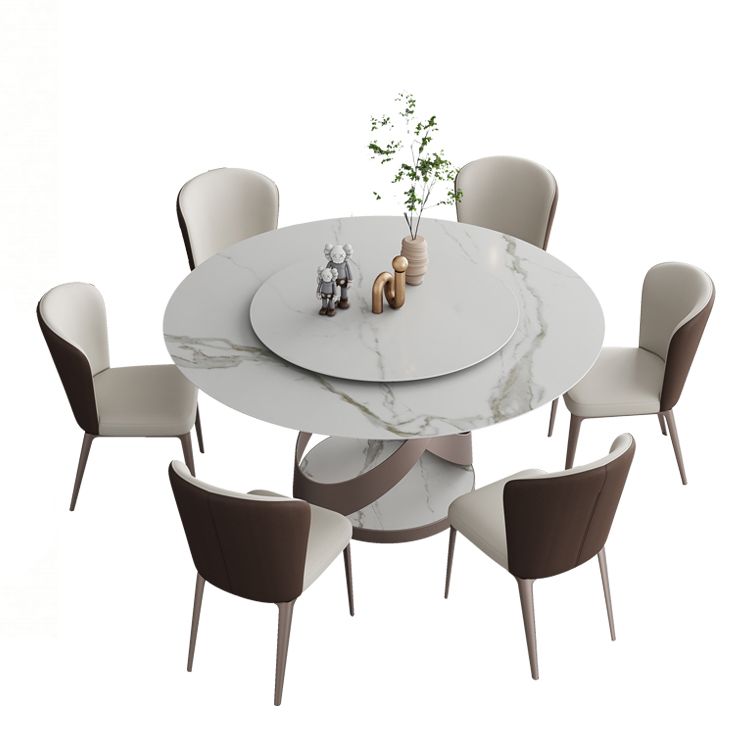 Modern Home Sintered Stone Table Round Pedestal Dining Table
