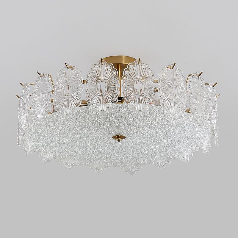 Round Flush Mount Lighting Modern Glass Flush Mount for Living Room