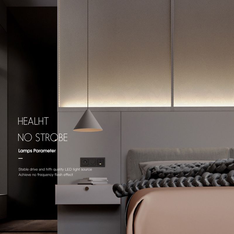 LED CONICA COMENTIVA Luz moderno de estilo simple de estilo colgante de dormitorio