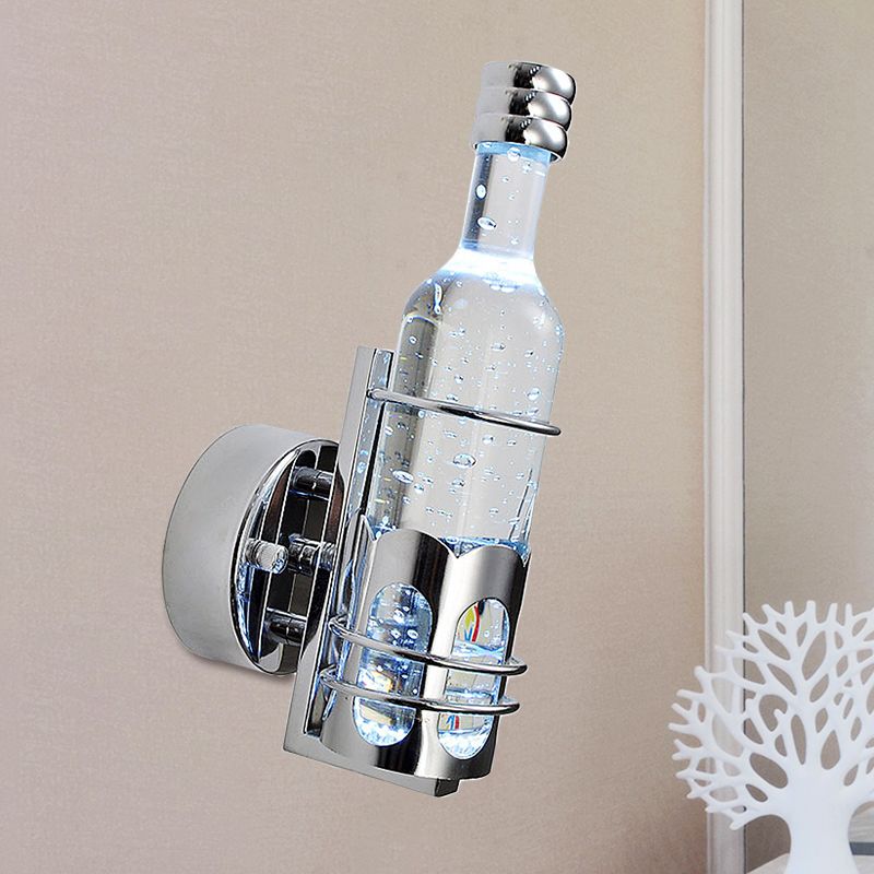 Contemporary Bottle Shaped Wall Lamp Crystal 1 Light Bar Cafe Wall Light in Multi Color/Purple/Blue Light