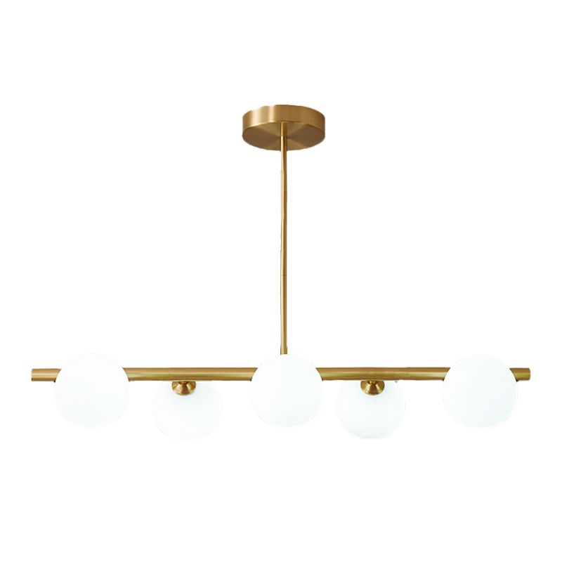 Modern Simple Hanging Lamp Glass Ball Shape Shade Island Light Fixture for Living Room