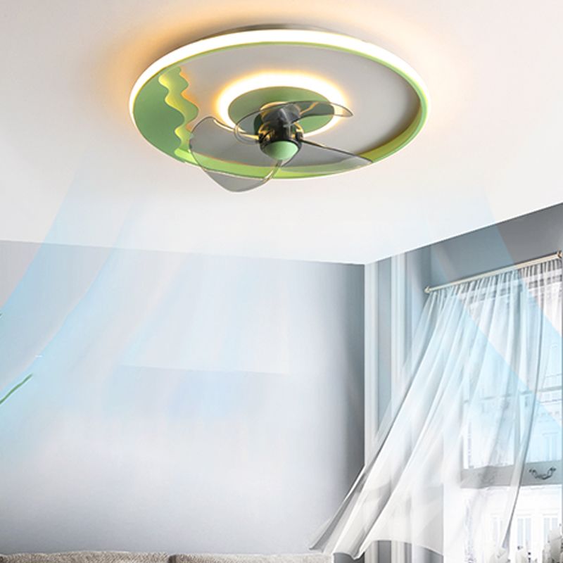 Metal Geometric Ceiling Fan Lights Modern Style 2 Lights Flush Mount Lamp