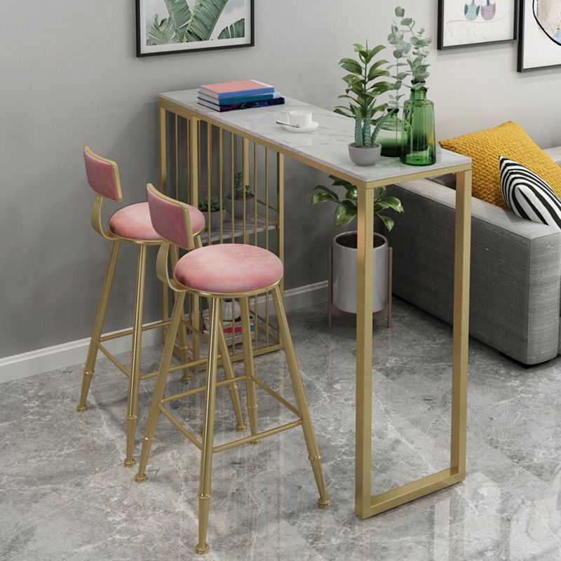 Contemporary Iron Counter Height Stools Armless Bar Stool with Black