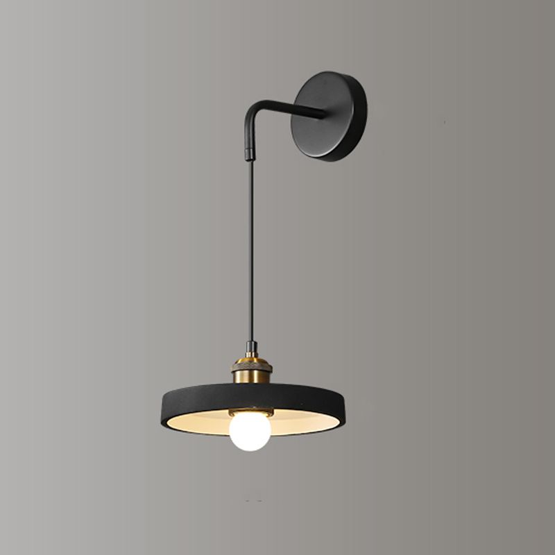 Modern Metal LED Wall Sconce Geometric Shape Wall Light with Resin Shade for Bedroom