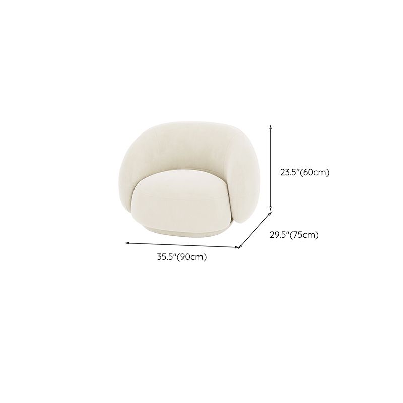 Contemporary White Seating Cushions Living Room Curved Settee