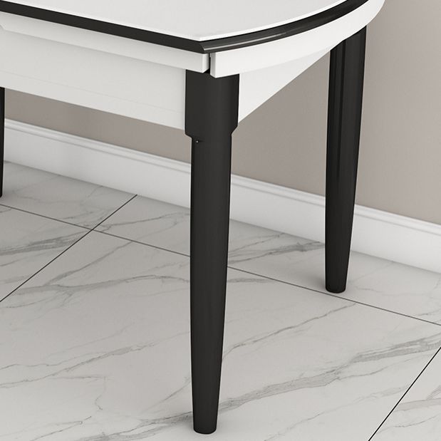 Slate and Wood Table Contemporary Retractable Round Dining Table