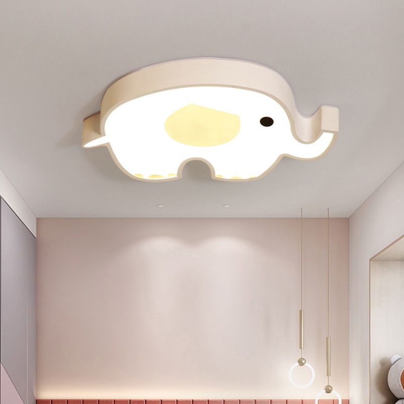 Animal Flush Mount Ceiling Light Cartoon Acrylic Ceiling Mount Light Fixture for Children Bedroom