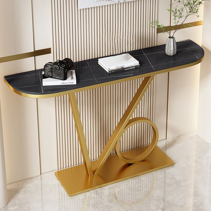 Glam Console Accent Table Antique Finish Half Moon Console Sofa Table